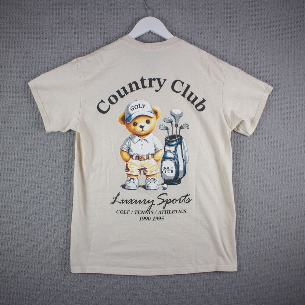 BrandMakers Country Club Golfing Gold Bear Tee